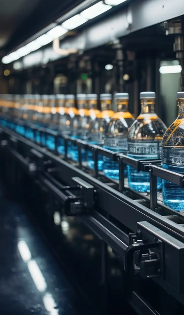 automated water bottling factory