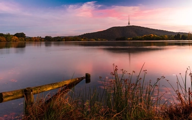 Sunset view from a lake