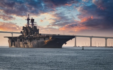 United States Navy ship at Pier 6