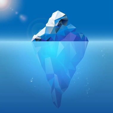 iceberg floating on the sea surface low poly