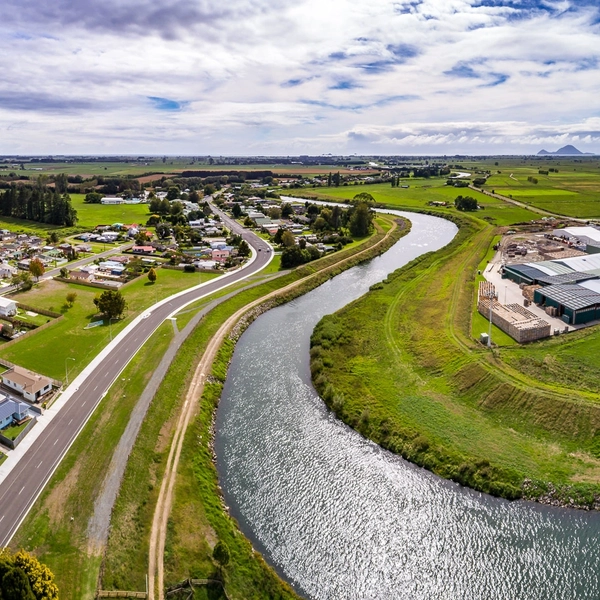 beautiful river aerial view