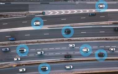 smart cars driving on the road