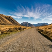 Gravel road hillside