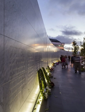 Canterbury Earthquake Memorial Wall - dusk v3