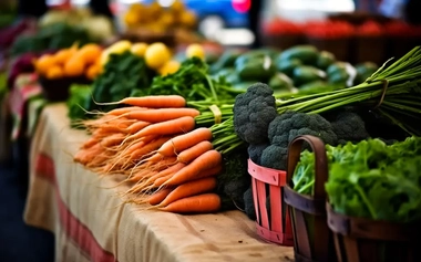 fresh produce in a local market