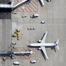 Aerial view of airplane