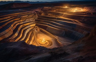 Super pit mining at night
