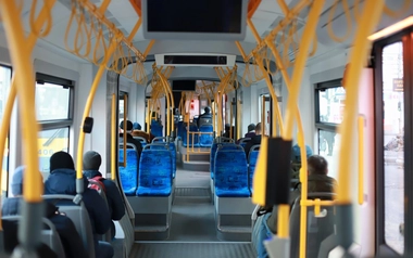 Interior of bus.