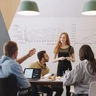 Young professionals on a meeting discussing data