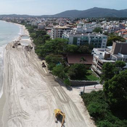 aerial view of sand beach reconstruction