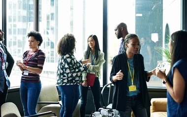 People having meeting in office