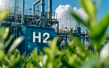 Hydrogen facility with pipes and tanks