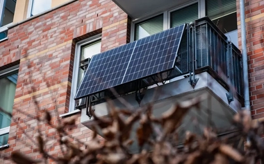 solar panel on a balcony