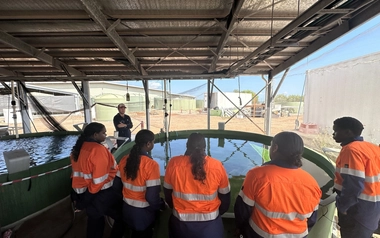 STEM Pathways Program students with GHD professional in Darwin