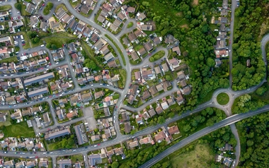 top view of community and town