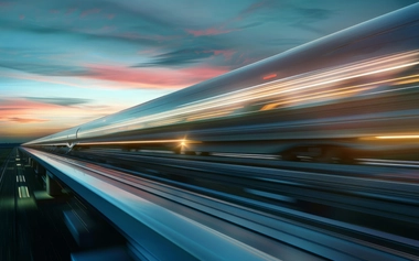 High-speed train at sunset, illustrating generational demand for modern public transport in Australia and Singapore.