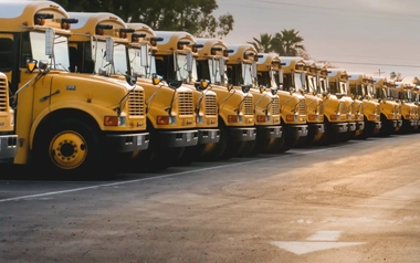 Parked School Buses