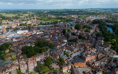 Aerial view of York England