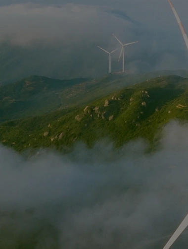  Downloaded Wind power generation on the mountain