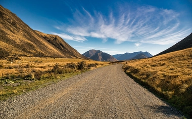 Gravel road hillside