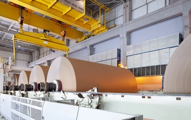 The machinery in a paper mill plant