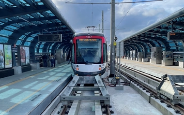 Train station in the Mauritius Light Rail System