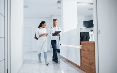 Doctors walking in an hospital