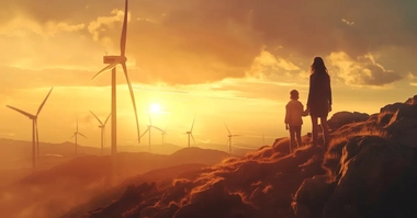 816916561_Windfarm_silhouette_woman_and_child