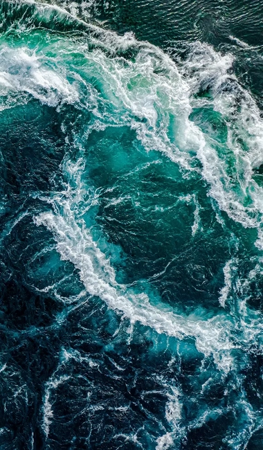 Vue aérienne des vagues
