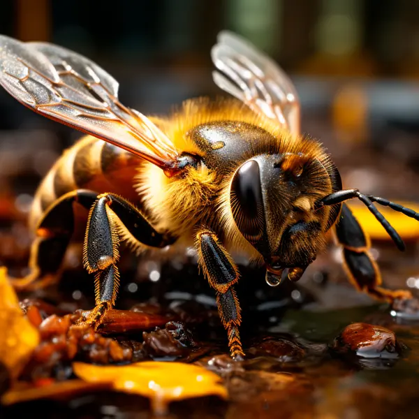 Closeup image of a bee