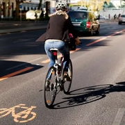 woman biking