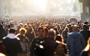 large crowd of people walking