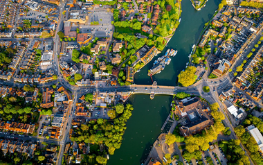 Aerial view of the River Thames