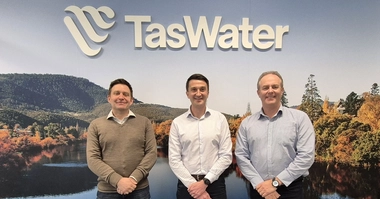 David Graham, Head of Project Development, Engineering & Design, Brad Davie, Acting EPD Partner Manager, Tony Wilmott, General Manager Project Delivery, TasWater