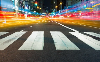 City street in speed motion