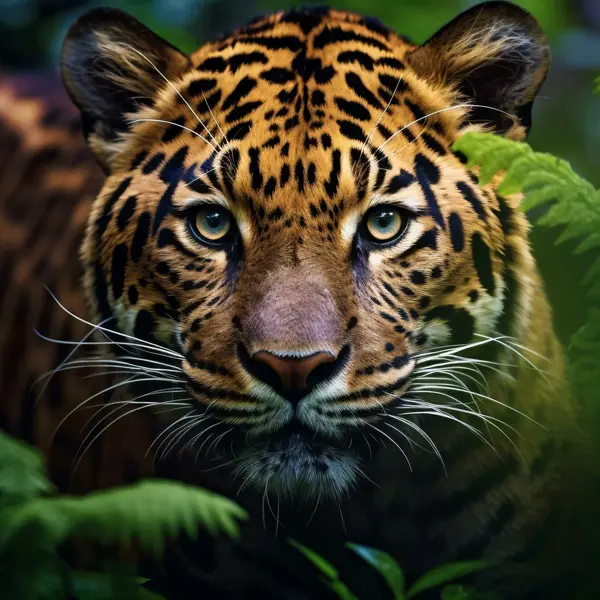 Closeup of a Jaguar's face