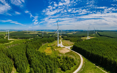 Wind turbines in a wind farm