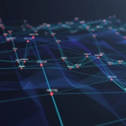 Getty Image_1165431219_3D illustration Technology Abstract background,Futuristic digital Landscape data analysis wave  