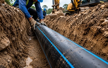 Underground drinking water pipeline