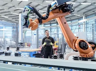 advanced robotics in an industrial factory