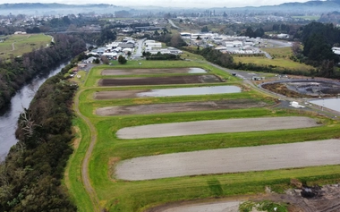 Aerial view of Cambridge Wastewater Treatment Plant