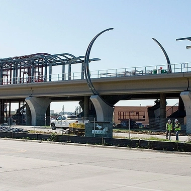 DART Elevated Light Rail Station Construction