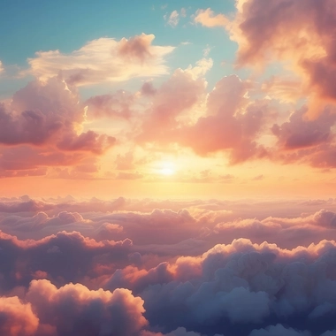 sunset over the clouds 