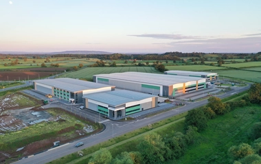 Aerial View of Modern Industrial Warehouse Complex