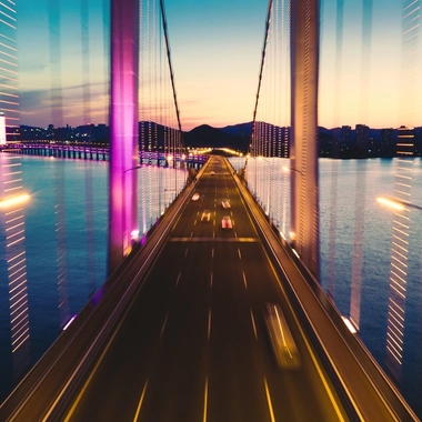 night capture of a modern bridge