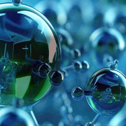 Abstract 3D rendering of hydrogen molecules