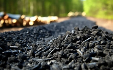 a pile of biochar