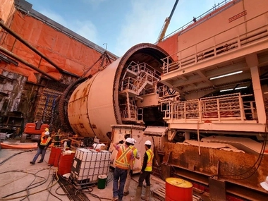 tunnel boring machine at Scarborough subway construction site