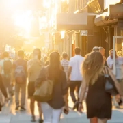 crowd of people walking