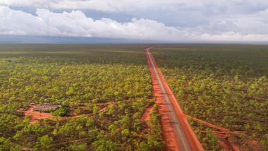 Aerial view broome cape leveque road 